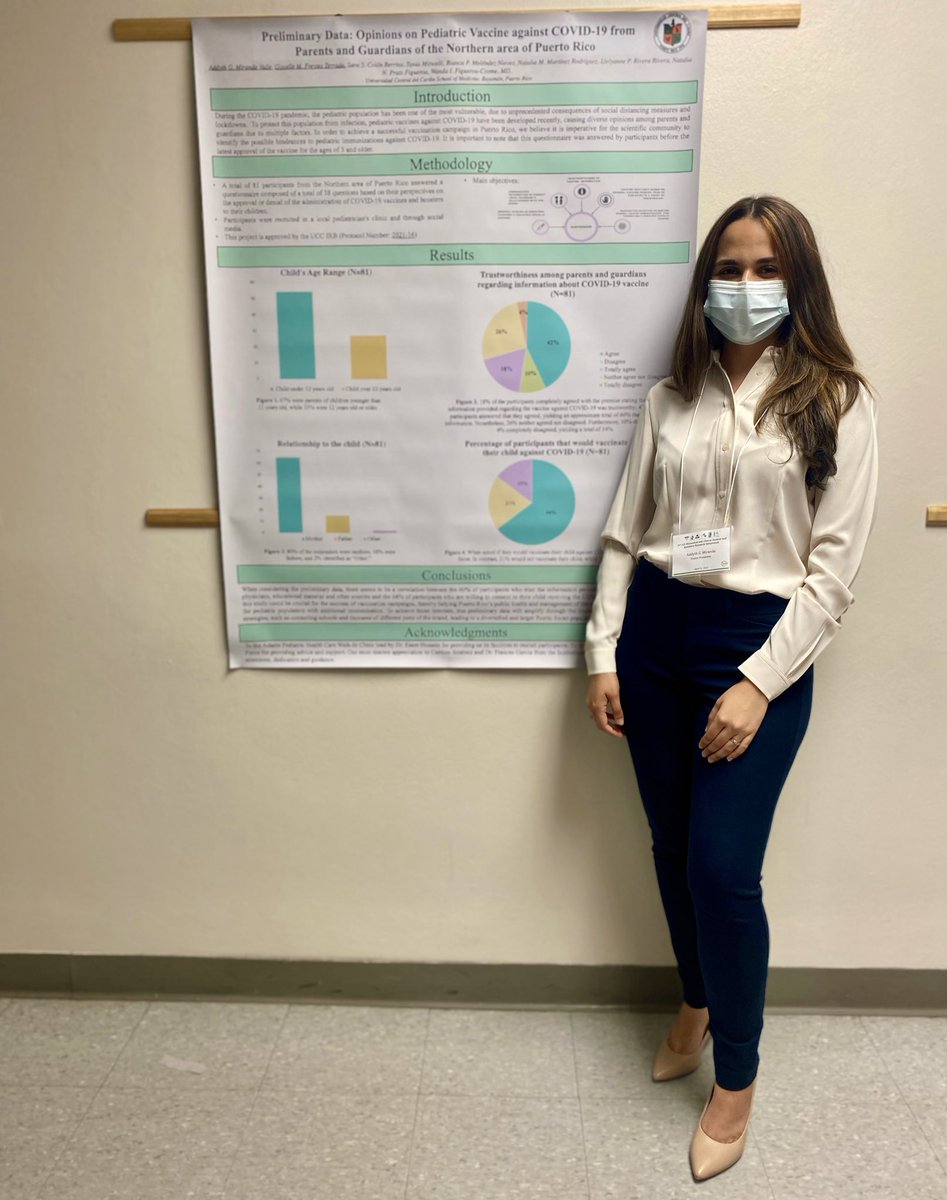 Receiving a 2nd Place recognition at UCC Research Symposium, Public Health Category. This project aims to obtain parents’ and guardians’ opinions on pediatric vaccine against COVID-19 in PR. 🇵🇷 Hoping to continue developing this project and contribute to our public health system.