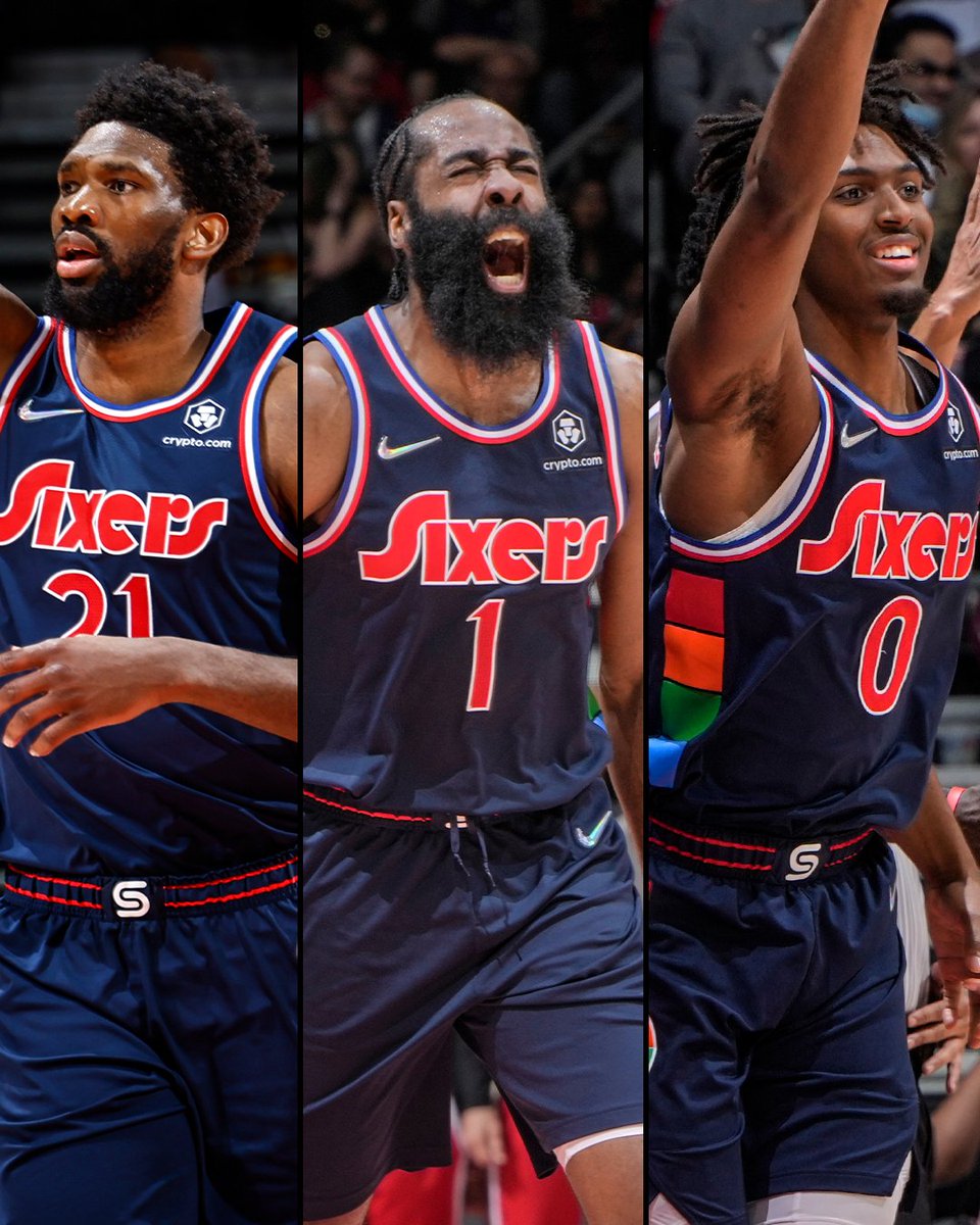 ESPNNBA's tweet photo. Philly's big three came to play ♨️

Embiid ➤ 33 Pts, 10 Reb
Harden ➤ 22 Pts, 15 Ast
Maxey ➤ 25 Pts, 8 Ast https://t.co/4UjPWjVWsA