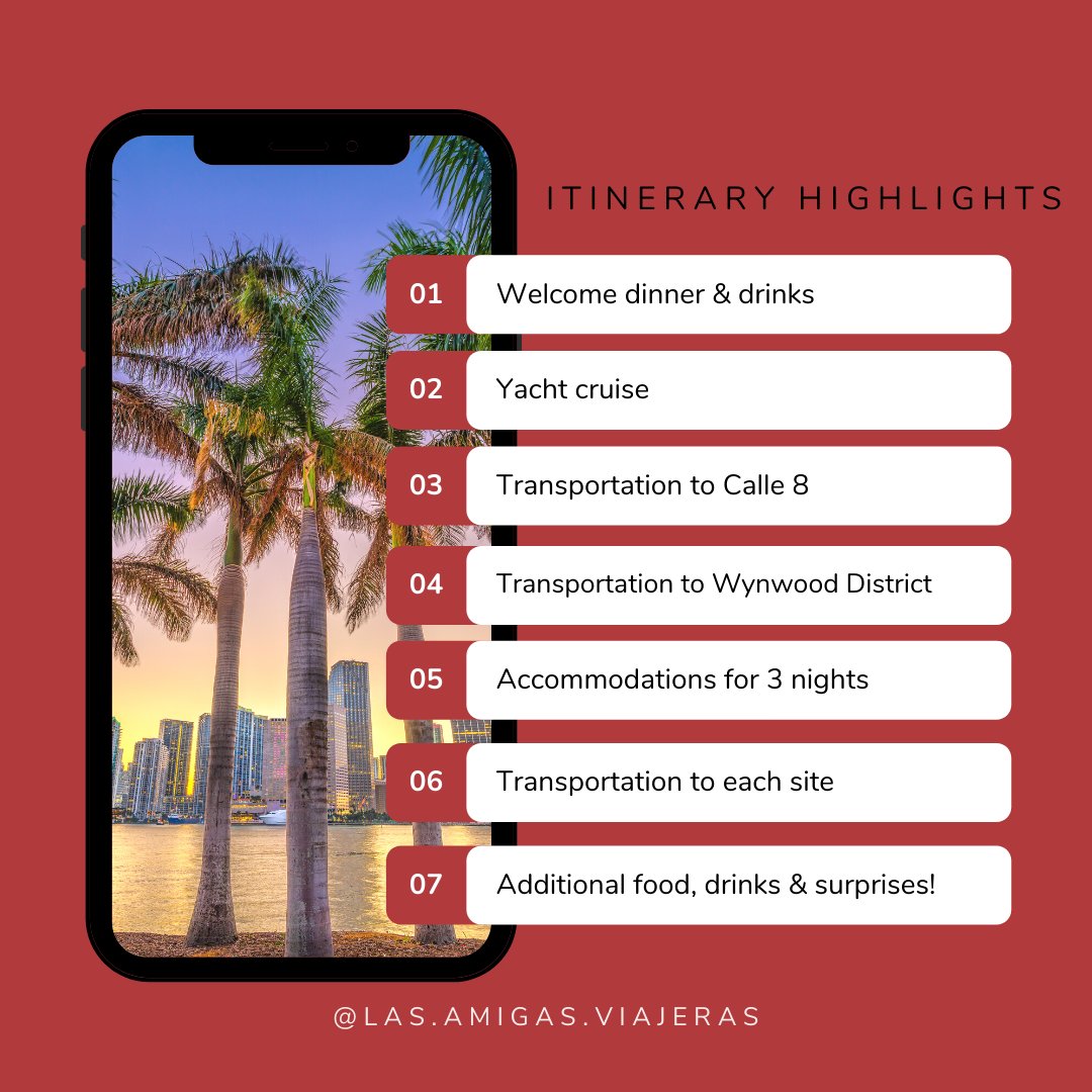 amigasviajeras's tweet photo. Miami is available to book! Remember our tours are small groups (no more than 10 individuals). We know there is a lot of interest in this tour and want to make sure you get that coveted spot! We are offering a discount for if you book within the first 2 weeks. Take advantage now! https://t.co/CcEtvSEESW