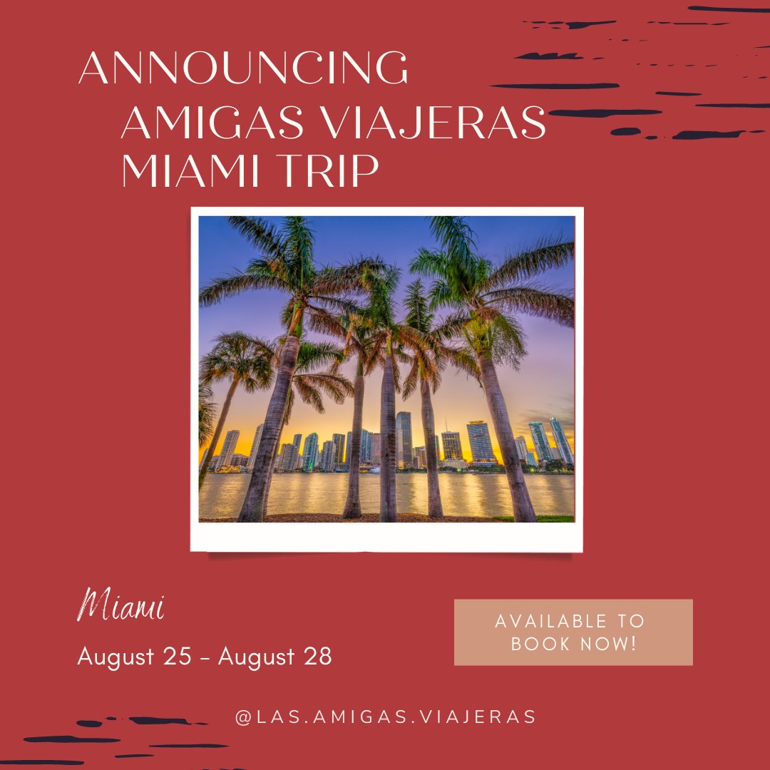 amigasviajeras's tweet photo. Miami is available to book! Remember our tours are small groups (no more than 10 individuals). We know there is a lot of interest in this tour and want to make sure you get that coveted spot! We are offering a discount for if you book within the first 2 weeks. Take advantage now! https://t.co/CcEtvSEESW
