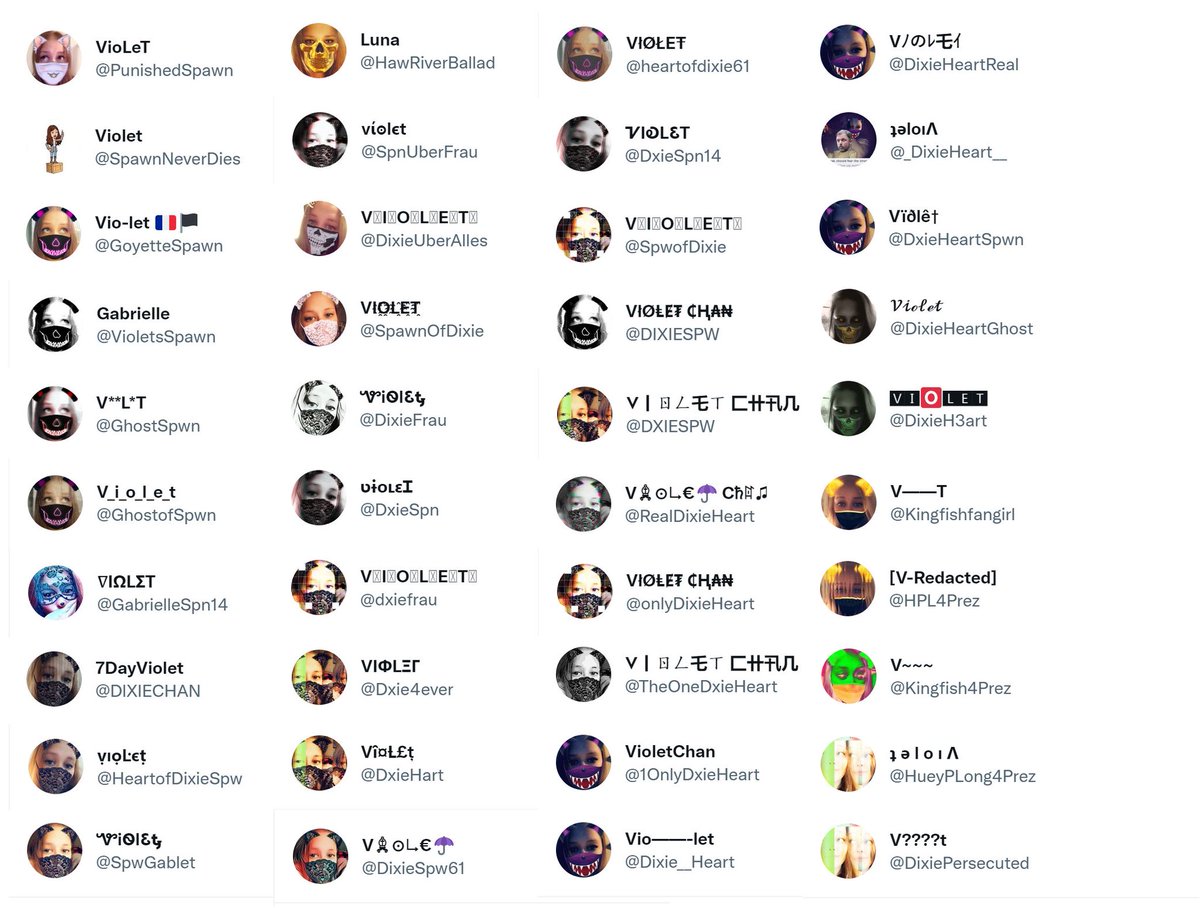 murphtracks's tweet photo. @karmaonesixone Renee Baum Griffin aka "Violet" Twitter account list.
Paste contains 110+ suspended accounts.
https://t.co/2SzOUXCEPA
#trackatroll #banevasion https://t.co/HmoW0CLwpy