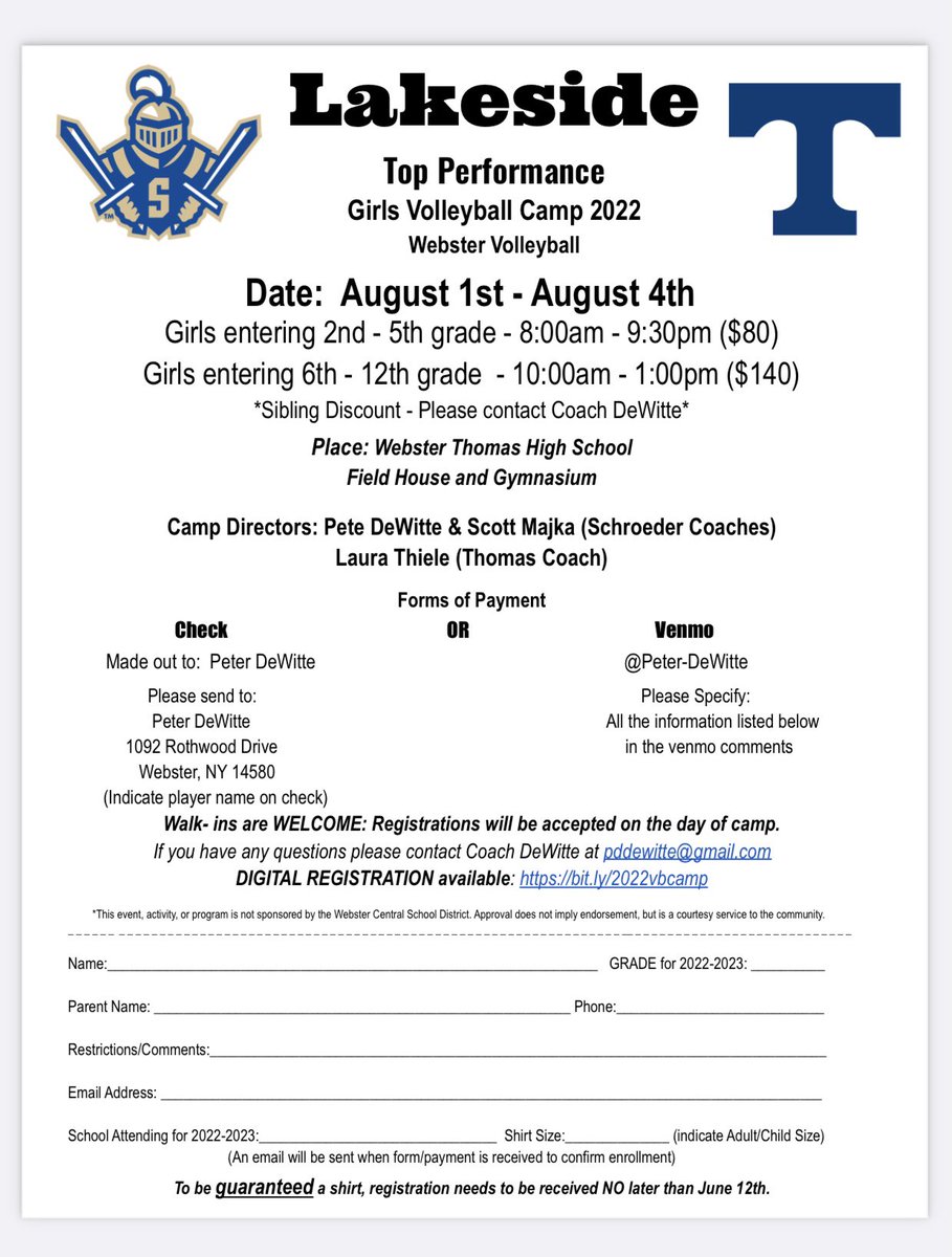 pddewitte's tweet photo. Webster Girls Volleyball Camp 2022 https://t.co/gzIBL5rATb