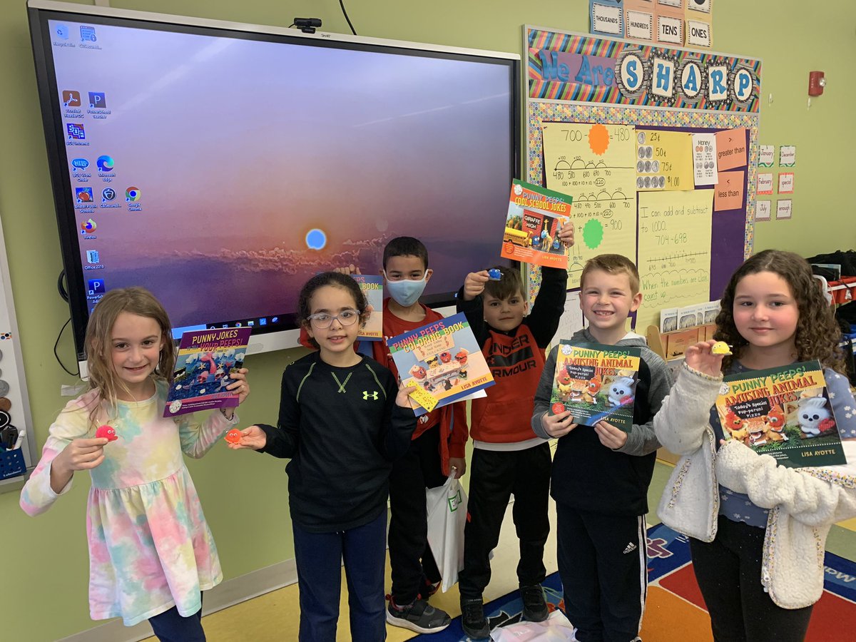 Thank you for zooming with us <a href="/punnypeeps1/">Punny Peeps</a>. You’ve inspired our 2nd grade writers. These <a href="/GHillsGators/">Greene-Hills K-8 School</a> were so excited to get a copy of one of your books. 📝
