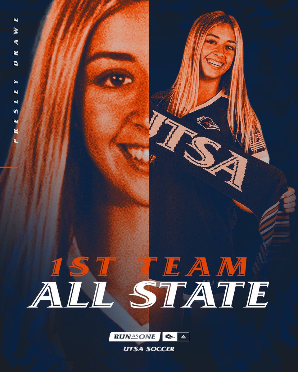PresleyDrawe's tweet photo. So honored to be recognized by @tascosoccer for the Texas 6A 1st team All-State.  Thank you to @coachstone888 and all my teammates for such a memorable season! So excited for the next chapter… @UTSAWSOC @JPApride @JHSvsoccer #BirdsUp #JagsUp https://t.co/nbnk3iNn0y