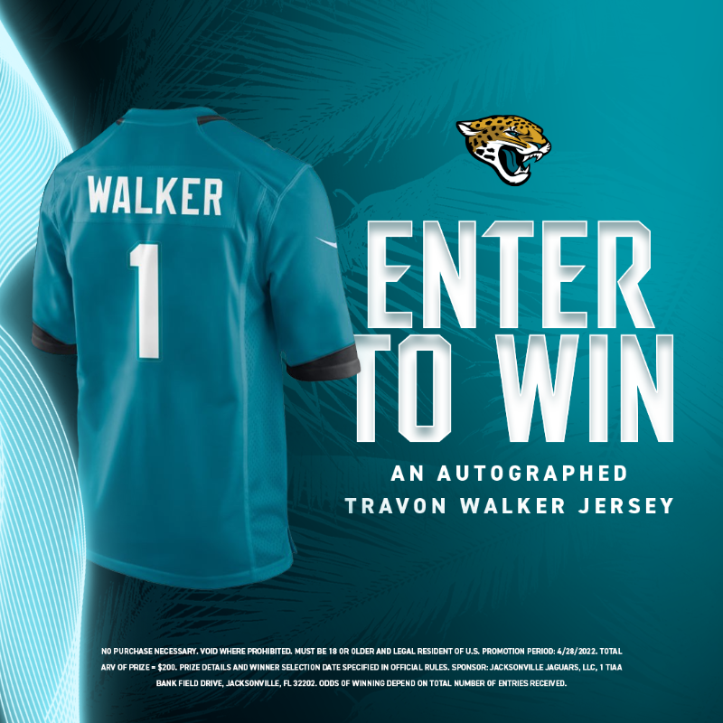 Jaguars's tweet photo. RT &amp; like and you could be the first to rock a signed Travon Walker jersey!

#DUUUVAL