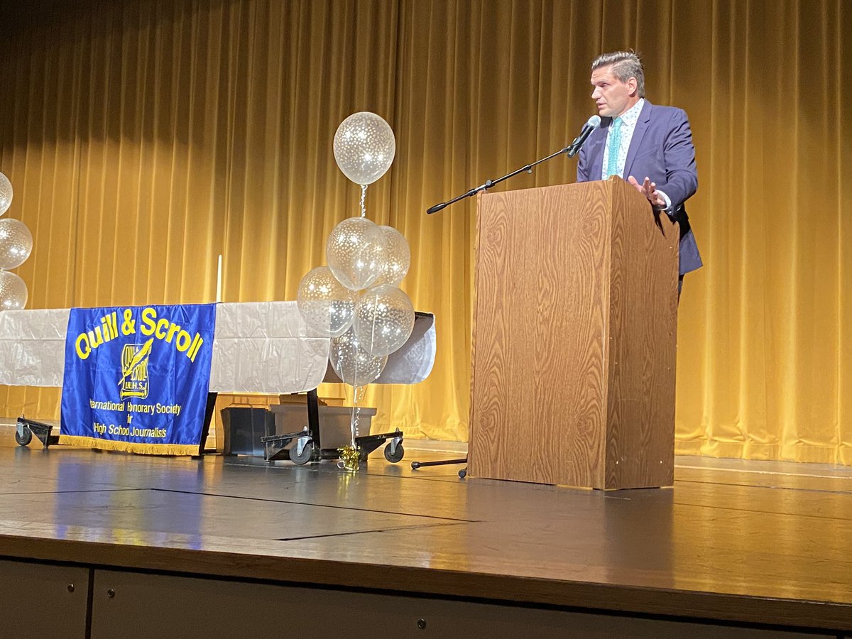 We were lucky to have <a href="/smpostkyle/">Kyle Palmer</a> speak at our <a href="/QuillandScroll/">Quill and Scroll</a> ceremony about the power, purpose and promise of local news.