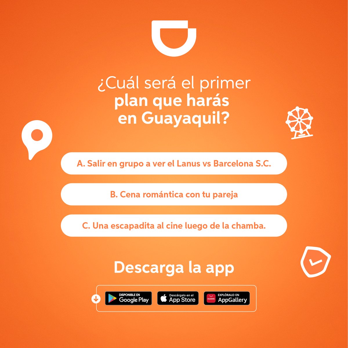🙋🏼‍♂️🙋🏻 A partir del 3 mayo en #Guayaquil podrás hacer solicitudes de viaje que #SimplificanTuDía a través de la #App 🚙 🤘

#HolaGuayaquil #DiDiGuayaquil #OnGuayaquil #DiDiContigo