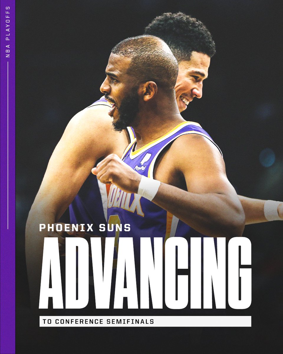 ESPNNBA's tweet photo. The Suns are advancing to the Western Conference semifinals after eliminating the Pelicans 😤 https://t.co/QTWCauz8e7
