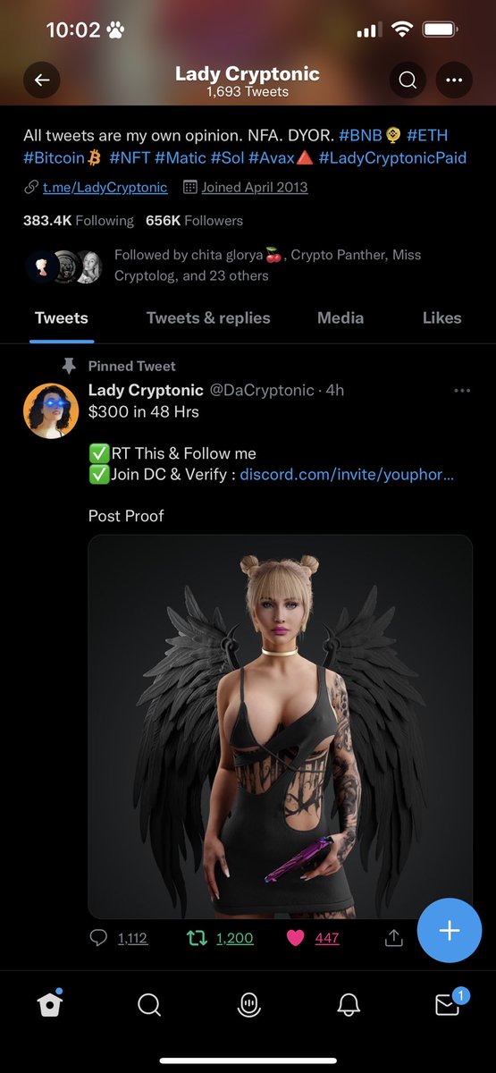 cryptofangirl26's tweet photo. @DaCryptonic Done ✅ https://t.co/XSJsdepuD0