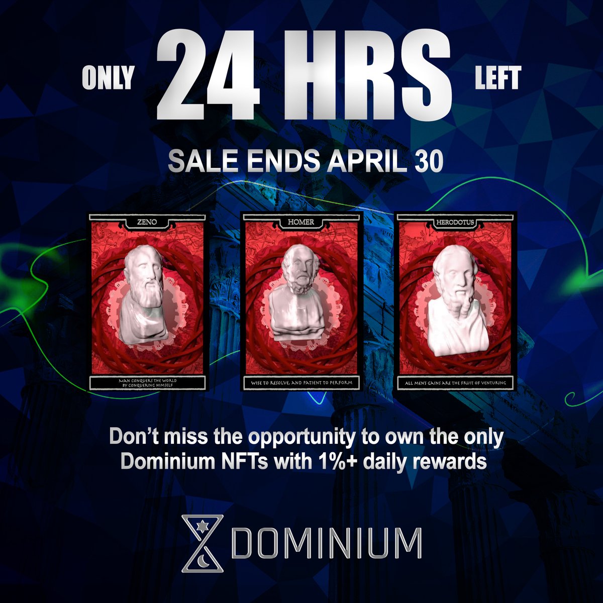 NodeSpreader's tweet image. This is your last chance to earn passive income from real world assets!!!

For a chance to win the last Homer NFT:

✅Follow @DominiumFi @NodeSpreader 
✅Like, RT, Tag 3 friends
✅Comment why you like @DominiumFi 

1 Winner will be chosen on May 1st.