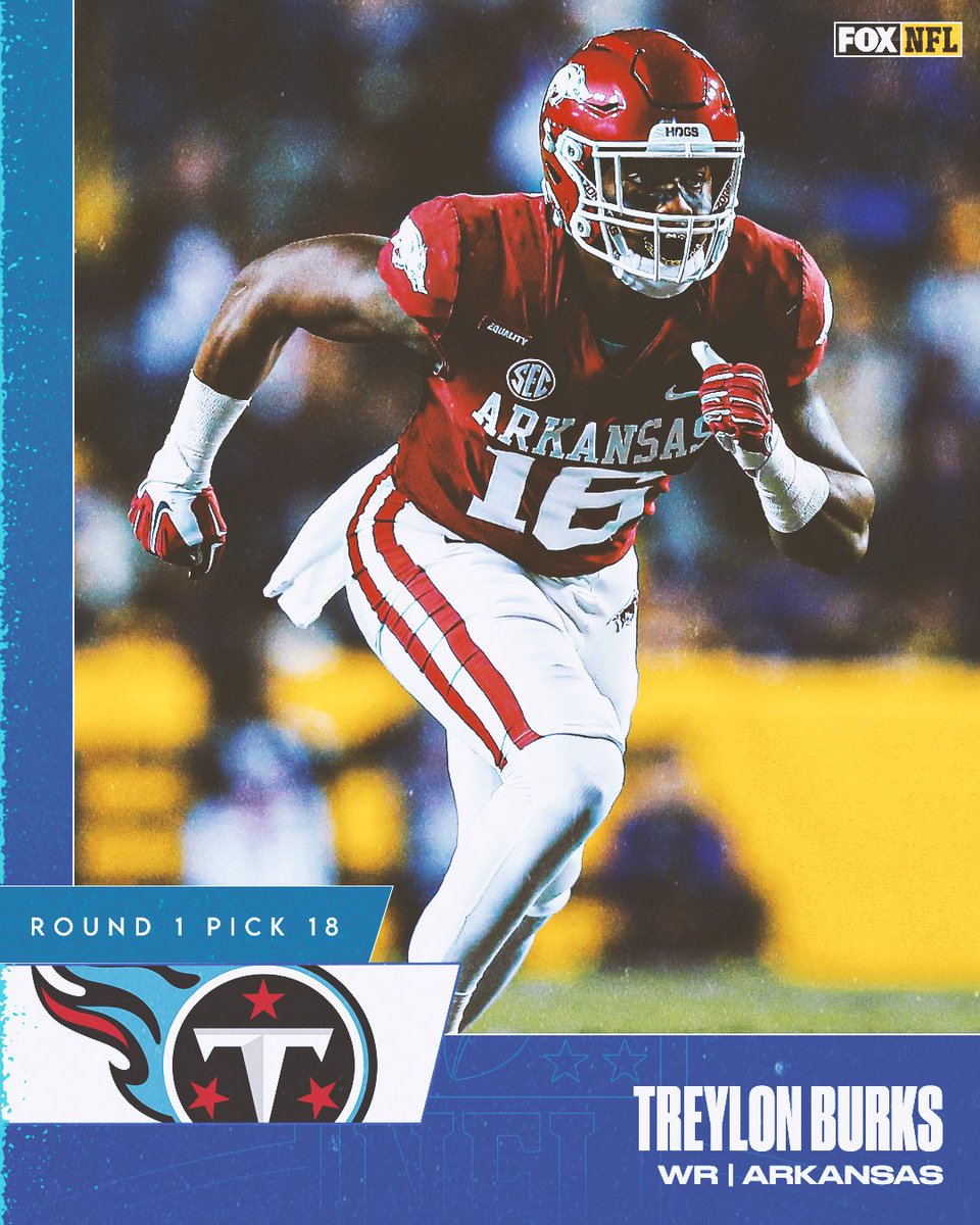 Shortly after trading WR A.J. Brown to the Eagles, the <a href="/Titans/">Tennessee Titans</a> select <a href="/RazorbackFB/">Arkansas Razorback Football</a> WR Treylon Burks!