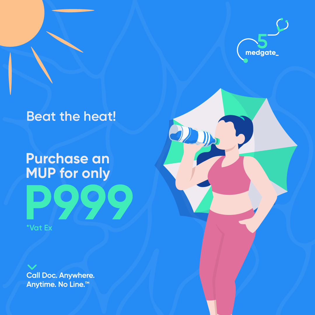 MedgatePH's tweet image. Beat the summer heat and consult with a specialist doctor right at the comfort of your own home.​

Avail a Medgate Unliconsultation Plan for only 999 to get access to Medgate's Telemedicine service.​

#MUP #Medgate #CallDoc