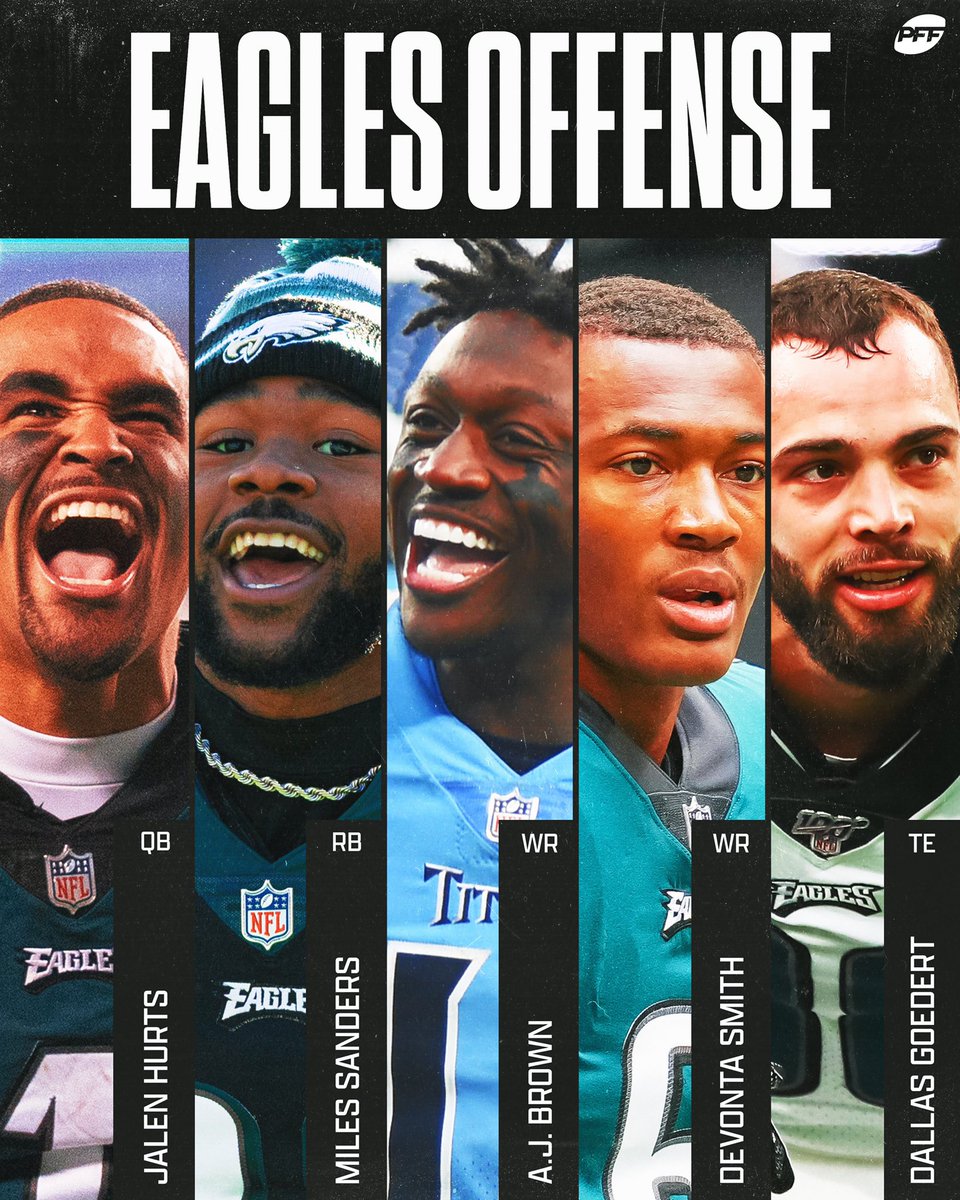 PFF's tweet image. The new-look Eagles offense 🦅