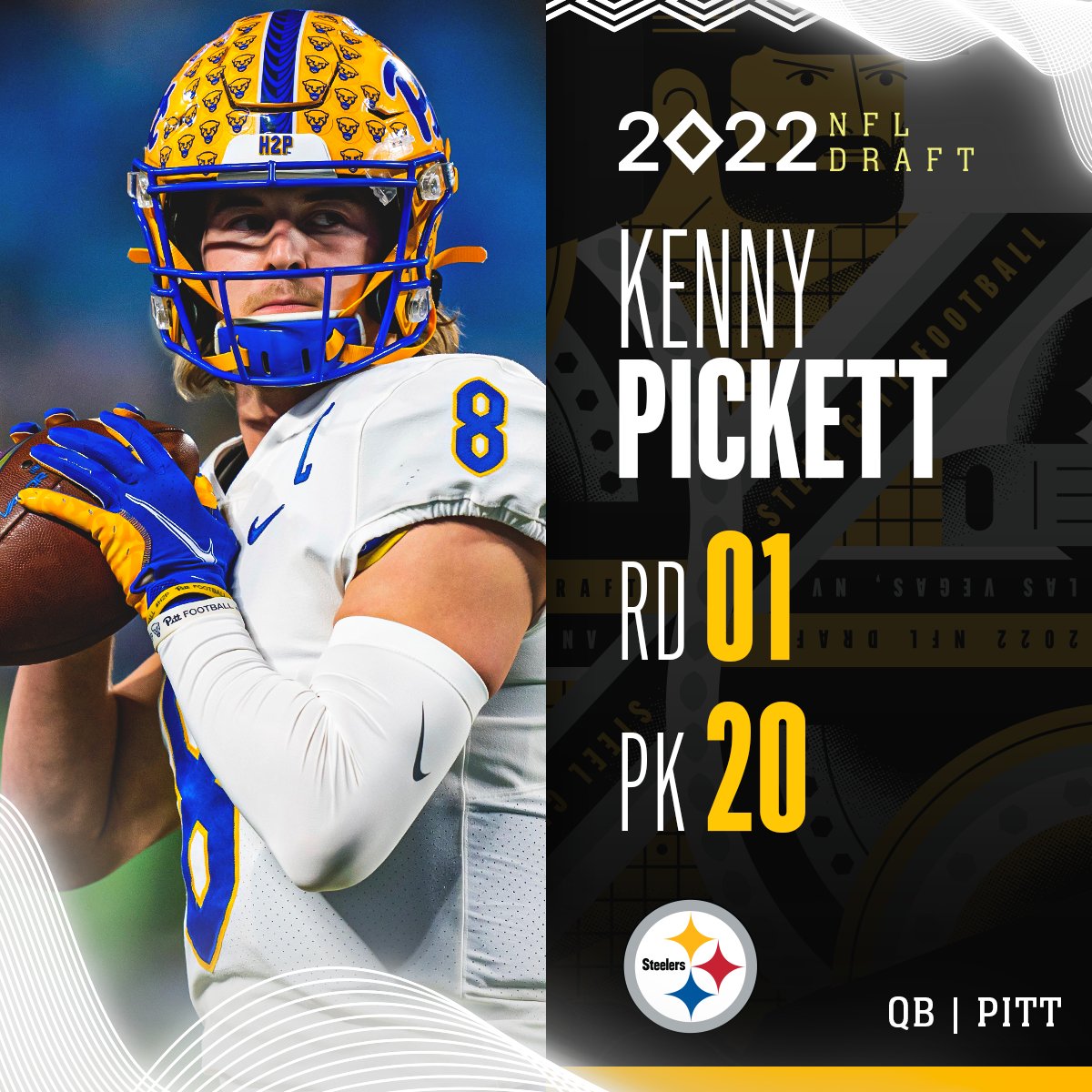 NFL on X: 'With the No. 20 overall pick in the 2022 @NFLDraft, the @steelers  select Kenny Pickett! @NewEraCap
