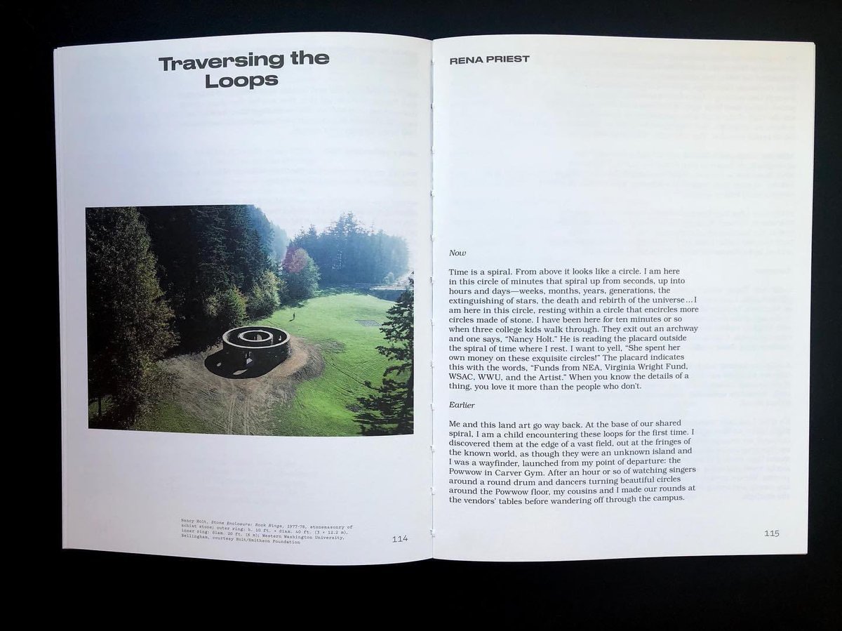 BrunaPress's tweet photo. Honored to have Lummi writer and Washington State Poet Laureate @RenaPriest  contribute to Nancy Holt Stone Enclosure: Rock Rings with their work “Traversing the Loops.” https://t.co/KXLxE6yfrO