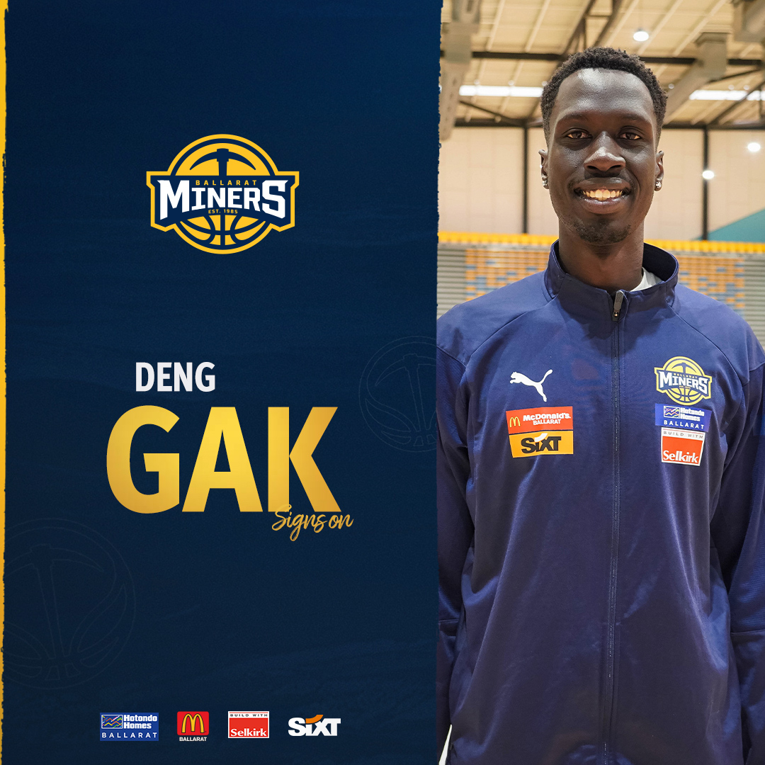 𝗡𝗘𝗪 𝗣𝗟𝗔𝗬𝗘𝗥 𝗦𝗜𝗚𝗡𝗜𝗡𝗚! 

Gak becomes Miner! 🔥🙌

The Ballarat Miners Men are excited to announce the signing of Deng Gak for the 2022 Coles Express NBL1 South Season.

Read more here: bit.ly/37PCUsM