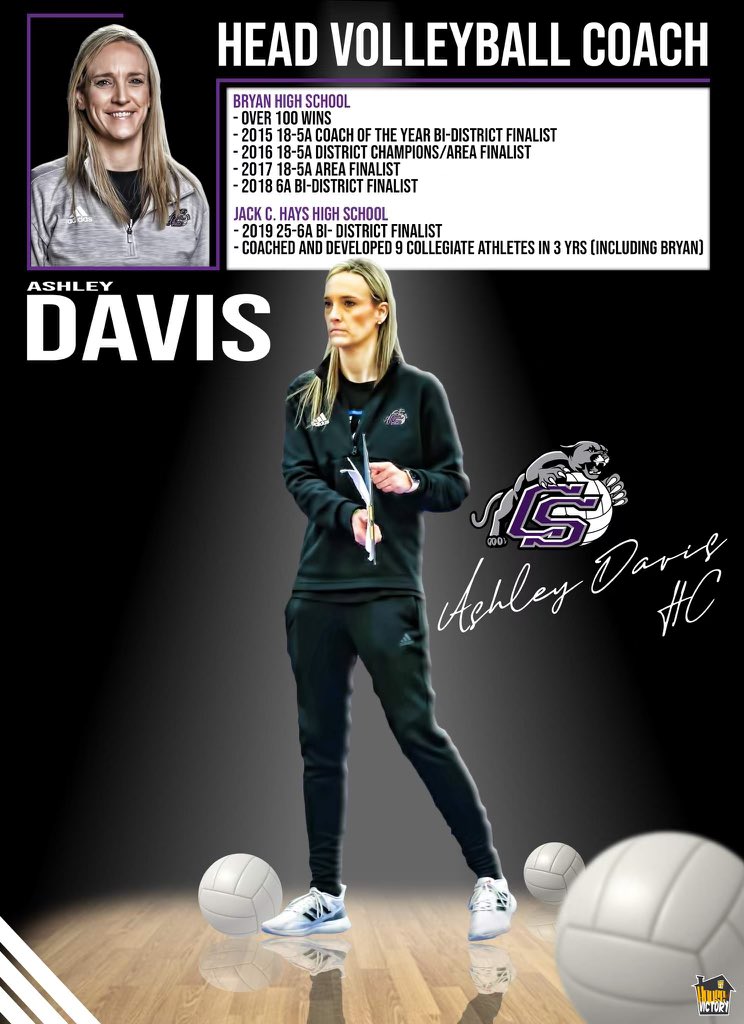 CSHSVball's tweet photo. We are excited to announce that Ashley Davis has been named the new head coach of College Station Volleyball! Welcome to the Cougar family, Coach Davis! #Cougarpride https://t.co/f1FTE7AbnN