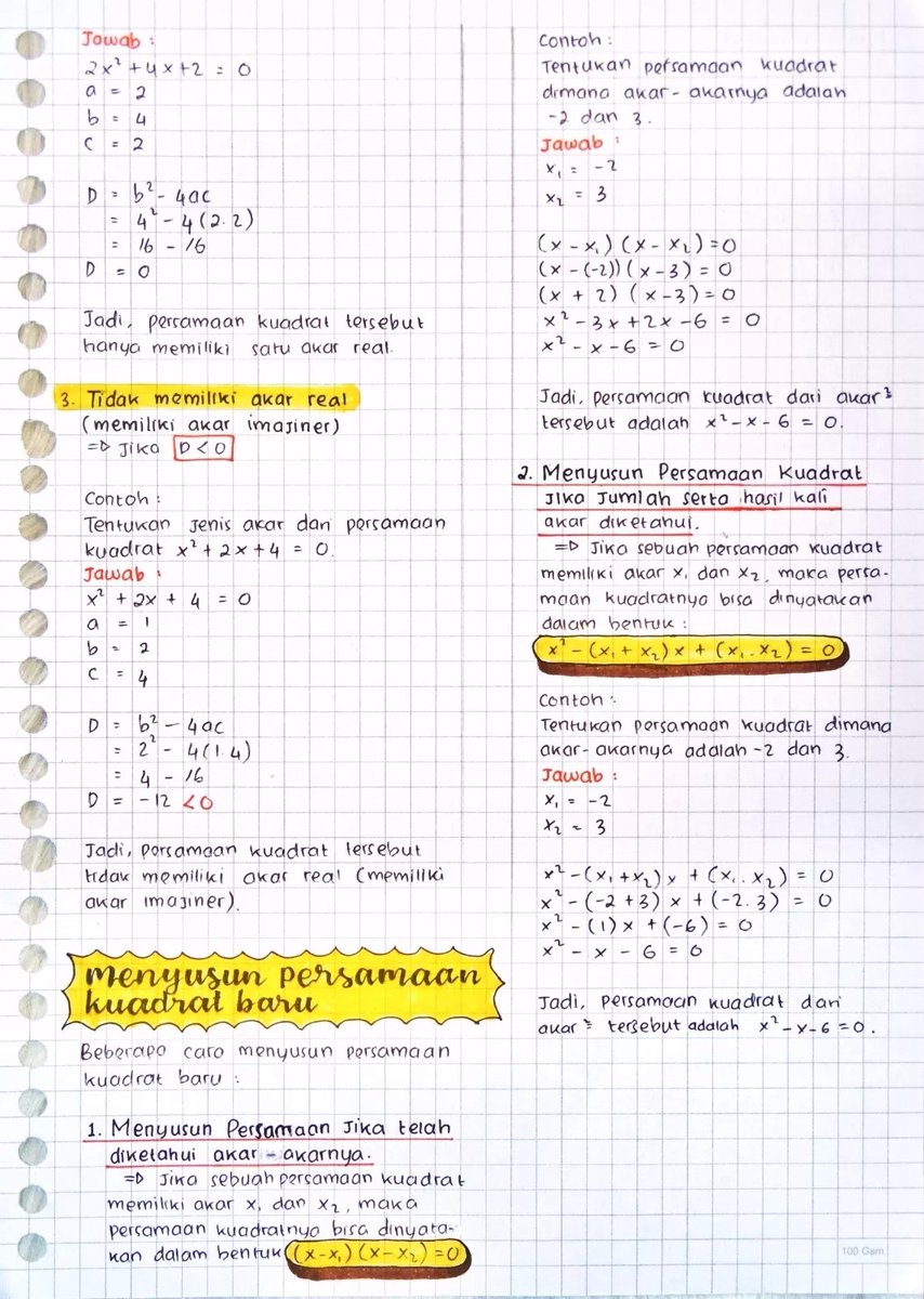 clearnote_id's tweet photo. Catatan pertama hari ini adalah catatan Persamaan Kuadrat oleh Fychart dalam kategori Ilmu Murni-Mahasiswa di Clearnote!👇
https://t.co/eIw4q3zFg4
#studytwt #ambistwt #AMBISVERSE #clearnote https://t.co/PSRmBwEg0H