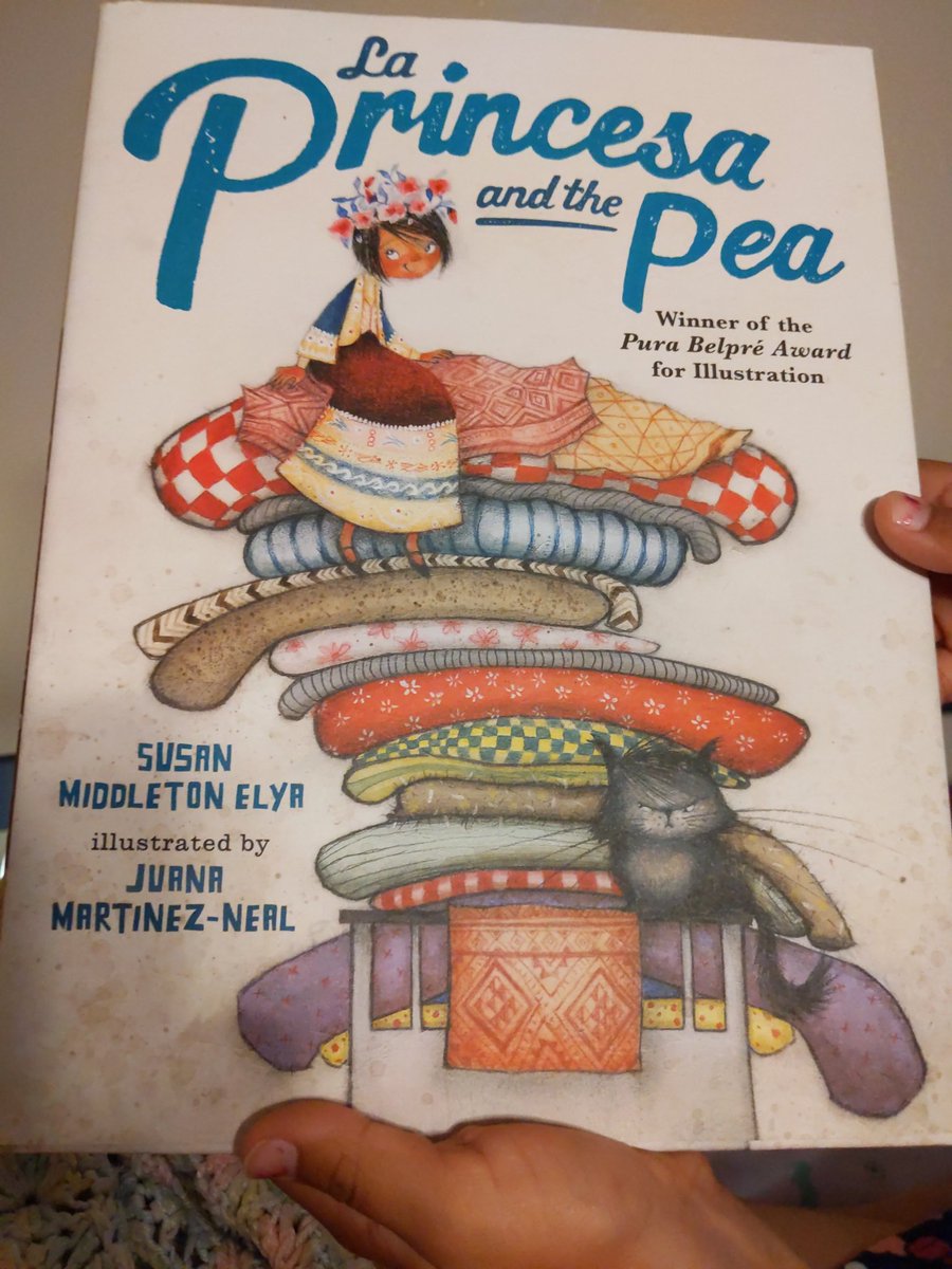 Audrey_Mendivil's tweet image. Tonight, the 8yo said she's counted "over and over" and the bed in *La Princessa and the Pea* has 16 mattresses not 20. Some SMP3 action going on as she is #mathematizingchildrensliterature at bedtime.