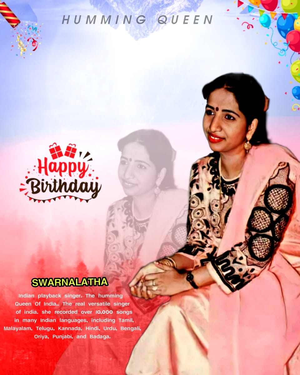 DineshK72528828's tweet photo. Happy birthday singer #swarnalatha mam no one replace in your voice 🌺humming queen of india ✨
#swarnalatha #hummingqueen https://t.co/Lnvf1s2Mss