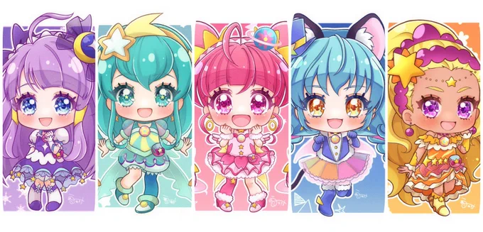 ぷにぷにスタプリ✖️5でした✨
来月はスマプリ!🌈
 #今月描いた絵を晒そう 
