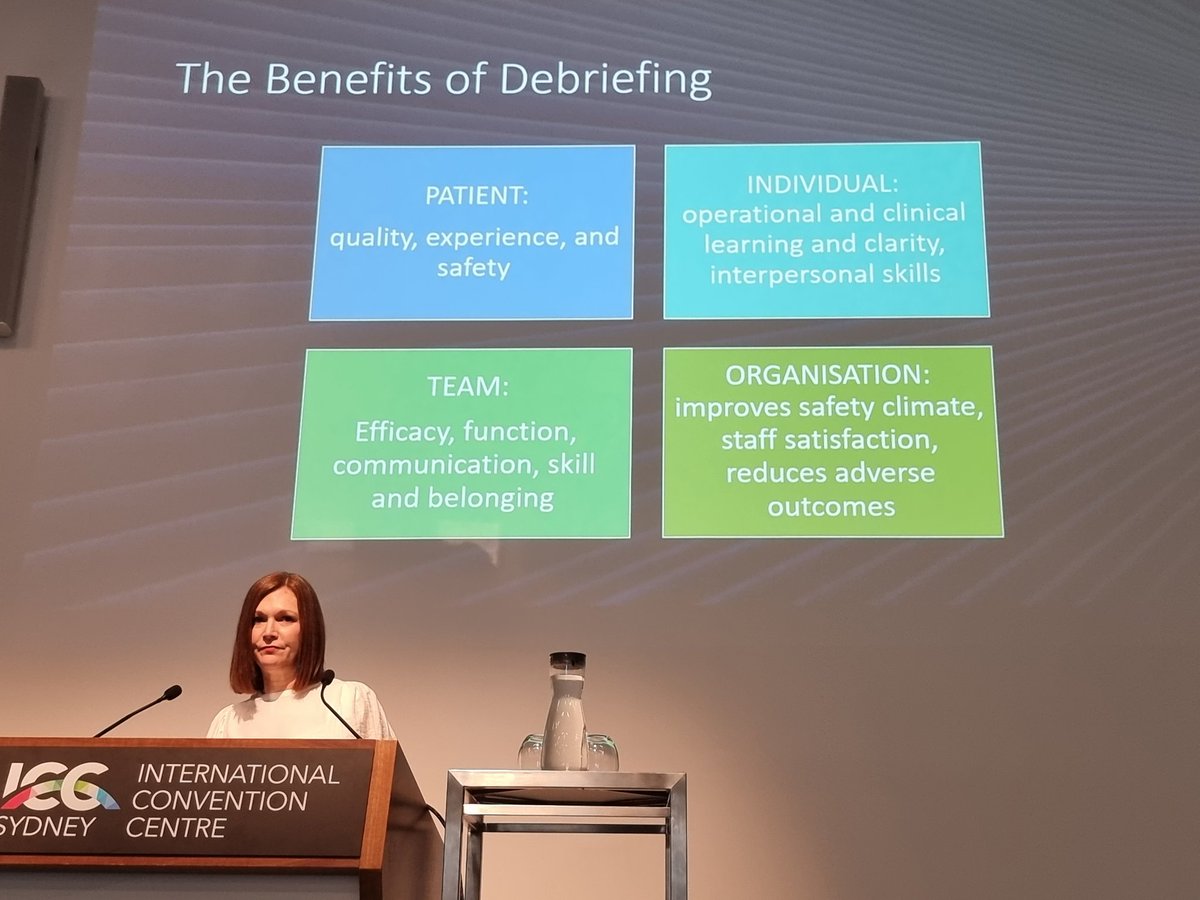 What is Debrief and its benefits? From <a href="/LizCrowe2/">Dr Liz Crowe (she/her)</a> #2022ASMSydney #PedsICU