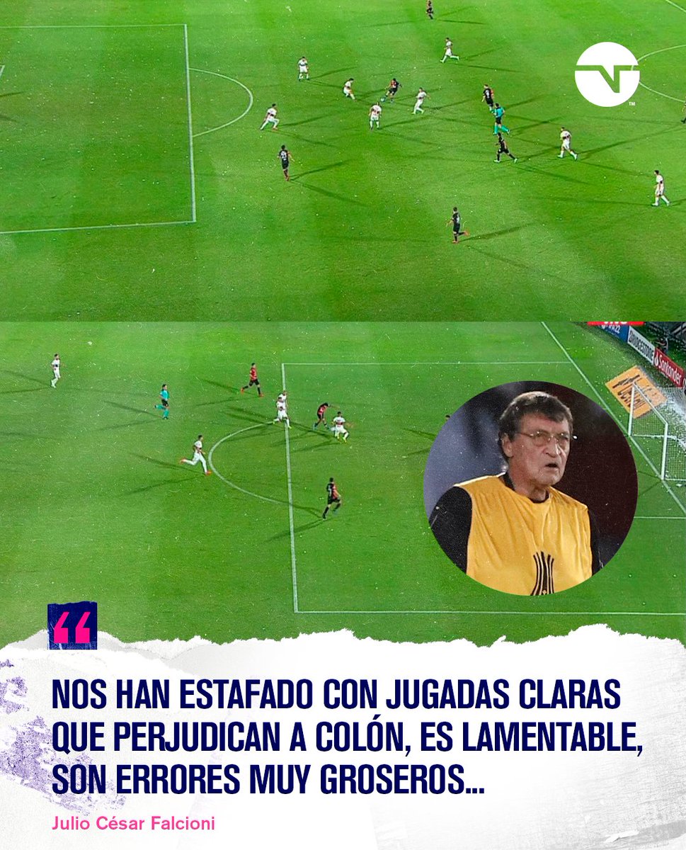 TNTSportsAR's tweet photo. "NOS HAN ESTAFADO"

Fuerte descargo de Julio César Falcioni por los dos goles que le anularon a Colón ante Olimpia 👊 https://t.co/StLNacyYeQ