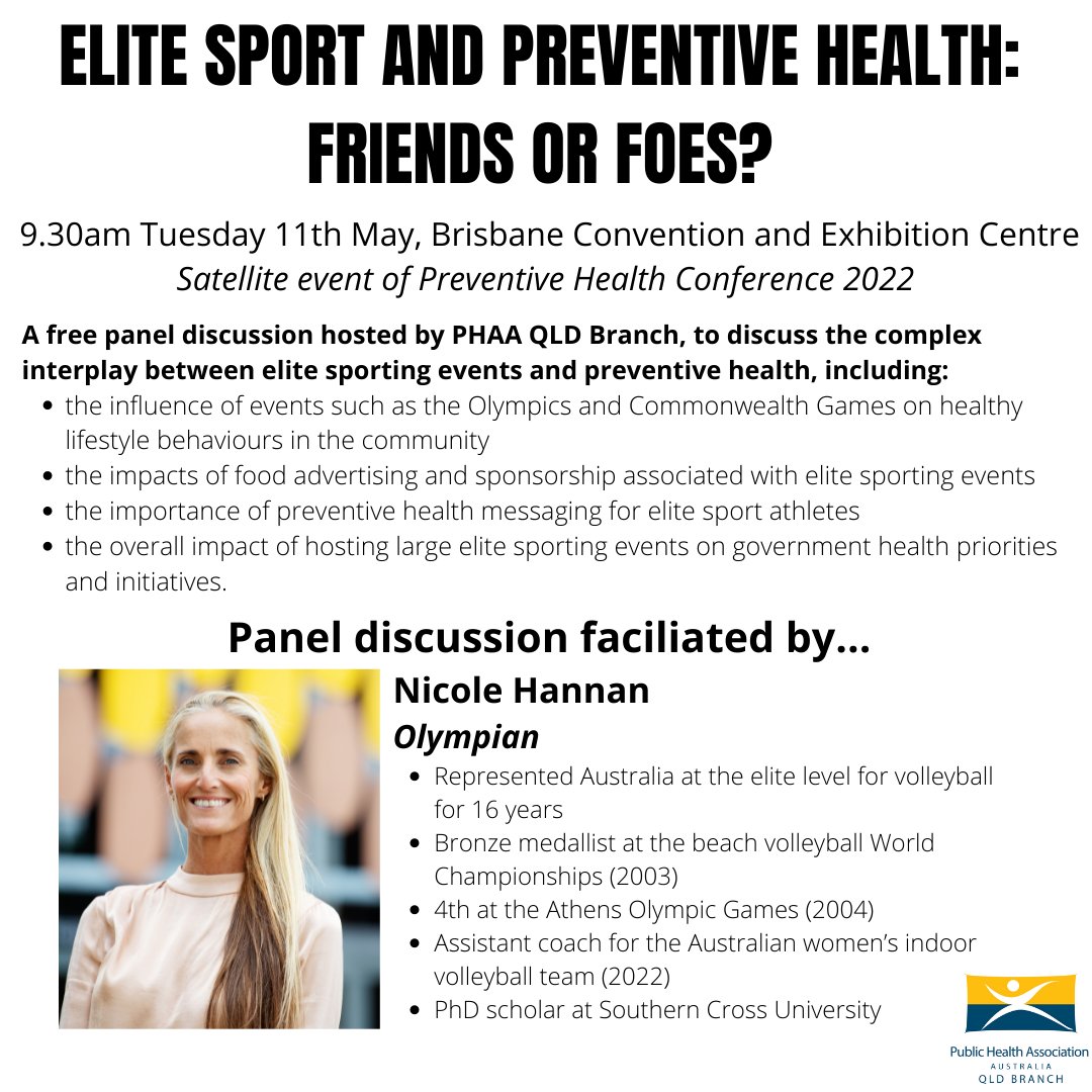 We are so excited to have Olympian Nicole Hannan facilitating our pre-conference panel discussion on elite sport and preventive health. If you haven't registered for prevention2022.com yet, now is the time! #publichealth #preventionstartsnow
