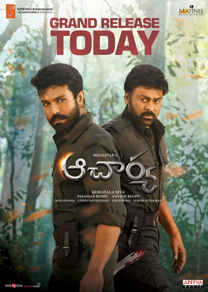 RyanSohel's tweet photo. Yet Another Big Day for All Cine Lovers.. My #boss @KChiruTweets is Back with a Bang along with @AlwaysRamCharan Brother.❤️
Overwhelming response for #Acharya #movie All accross. Wish its an Industry Hit. go watch in theaters.
#AcharyaOnApril29 #MegaStarChiranjeevi #MegaPowerStar https://t.co/XTbwpsnLUQ