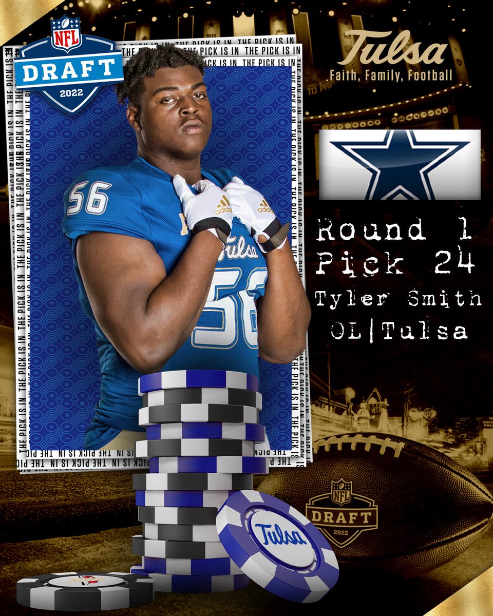 Tulsa Football on X: 'Congratulations Tyler Smith (@Tee_sizzle_ ) on the  24th pick of the @NFLDraft going to @dallascowboys!   / X