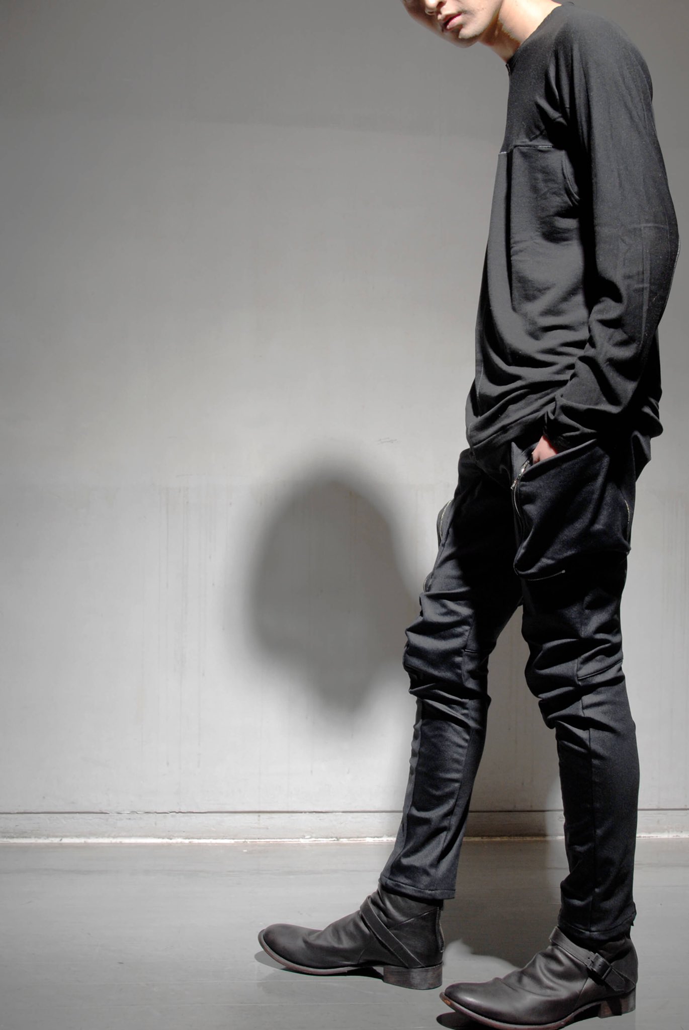 bajra バジュラ ナイロンハイテンションソフトサルエルパンツ ブラック