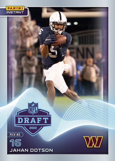 JahanDotson's tweet photo. I'm Excited with a Capitol E 👏👏 Pumped to be a member of the @Commanders #TakeCommand. Check out my new #PaniniInstant card here #WhoDoYouCollect #RatedRookie #NFLDraft https://t.co/Jw8N6p8tf0