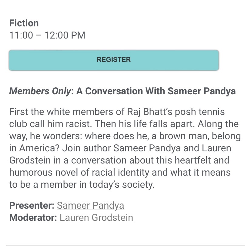I am chatting virtually with the novelist <a href="/laurengrodstein/">Lauren Grodstein</a> this Sunday (5/1) at 11 AM (EST)/ 8 AM (PST) for <a href="/NBPTLitFest/">Newburyport Literary Festival</a>. Come hang out with a cup of coffee. Link here: 
us02web.zoom.us/webinar/regist…