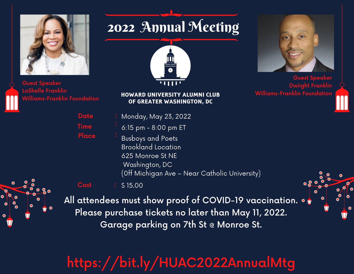 Join us for our annual meeting. Use the link to get your ticket today bit.ly/HUAC2022Annual…