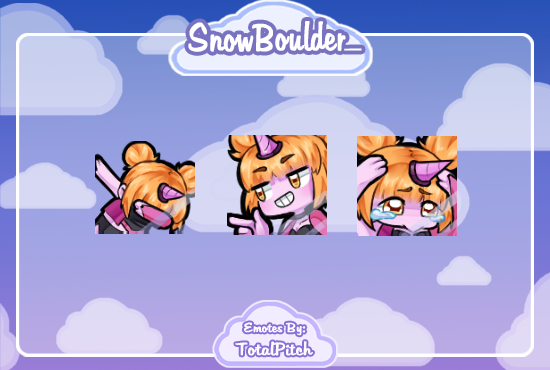 totalpitch_'s tweet photo. So I got a little catching up to do with showcasing emotes from my emergency commissions.. To start off, @snowboulder!!! Thank you again <3 I absolutely adore your OC!! 🥺💕

#emoteartist #twitchemotes https://t.co/Q6uDYmAPWv