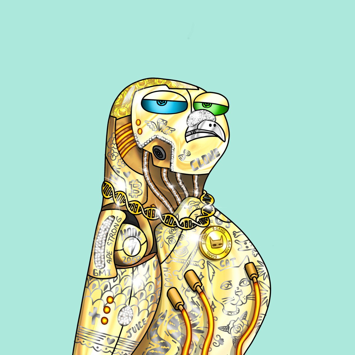 My clone pigeon is so bling bling! 😻

As a GCG Kingpin myself, it's an open secret that <a href="/GutterCatGang/">Gutter Cat Gang</a> is getting A LOT OF @MEMELAND memelist spots. <a href="/gutterikarlee/">GutterKarlee.eth</a> <a href="/ClamzEth/">Wang</a> Are we planning to include Gutter Clones too? 

Show me you clones! #ganggang