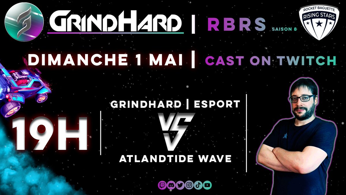 GrindHard_GH's tweet photo. 🔥[ CAST #RBRS S8 ]🔥

Êtes-vous prêt à vivre ça ?
Dimanche 1er Mai à 19H, l'équipe GrindHard | eSport affronte la @AtlantideWave pour cette 4e semaine ! ⚔

🎙@Rasmelthor prend le contrôle du cast pour vous faire vivre ce moment !
▶ https://t.co/RRtsngMbjk

#GHenergy ⚡ https://t.co/dM1DasOerk
