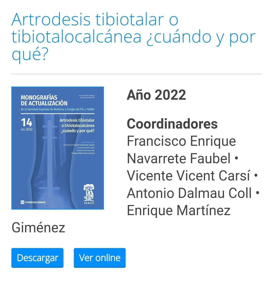 Ya podeis encontrar publicada la ultima Monografía de la SEMCPT! Lectura para el fin de semana😜😜://semcpt.es/publicaciones/monografias