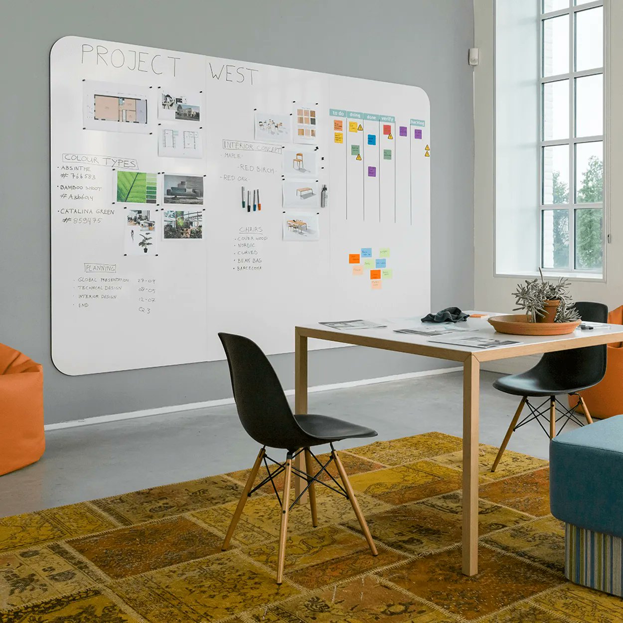 Chameleon Frameless Whiteboard Wall