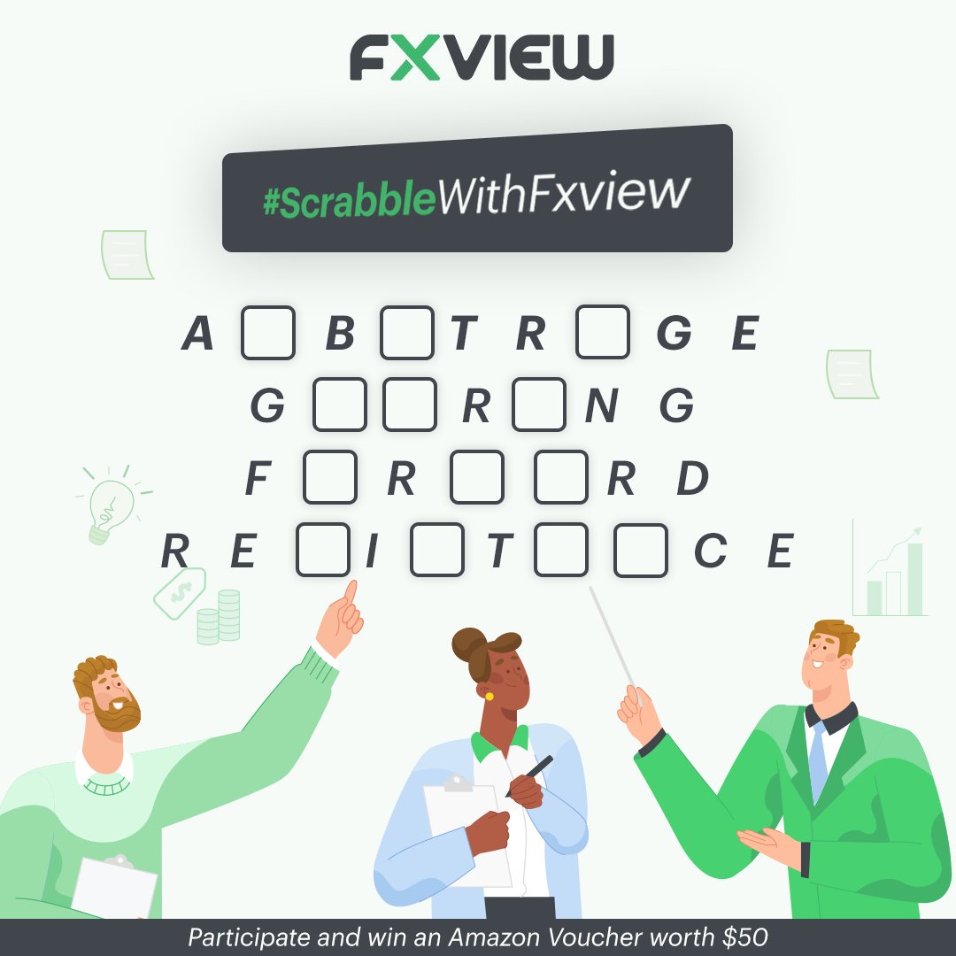 Fxview_Events's tweet photo. Another exciting round of #ScrabbleWithFxview is up now, time to show off your forex knowledge and one lucky winner will be rewarded with an Amazon Voucher worth $50. Don't forget to read the rules. 🥳
#Fxview #contestalert #contest #ParticipateAndWin #giveaway #forexcontest https://t.co/j7mbQnDHeN