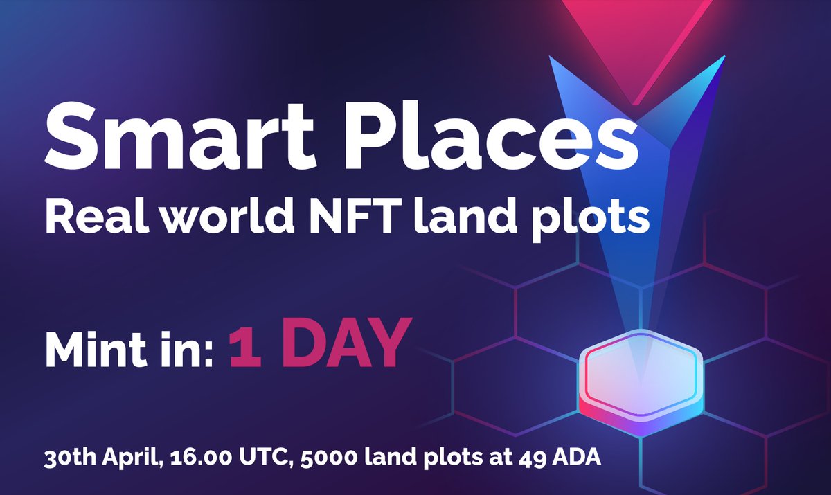 SmartPlacesX's tweet image. We're getting closer! Choose your own real world land plot and earn rewards from the ecosystem for real world interactions happening on your land plot. 

Decentralized social media is coming to Cardano and this is your chance to become a Smart Places Pioneer. 

#CNFT #Cardano