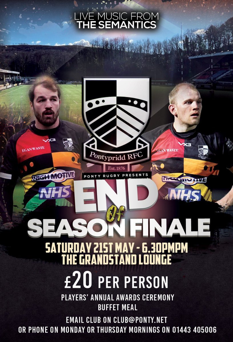 𝑬𝑵𝑫 𝑶𝑭 𝑺𝑬𝑨𝑺𝑶𝑵 𝑭𝑰𝑵𝑨𝑳𝑬 – 𝑺𝑨𝑻𝑼𝑹𝑫𝑨𝒀 𝟐𝟏𝑺𝑻 𝑴𝑨𝒀 🏆 

🚨Tickets for this event are selling fast so make sure you get yours ASAP to avoid disappointment 🎟 

ℹ️ All the 🔑 info 🔗👉ponty.net/end-of-season-…

#WeArePonty ⚫️⚪️