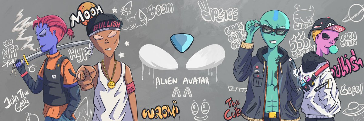 Alienavatar new Banner, you can also use this banner gang 👽🤘🏻, don't forget to share if you have used it #nft #alien #nftalien #AlienAvatar #OpenSeaNFT #OpenSea #NFTCommumity