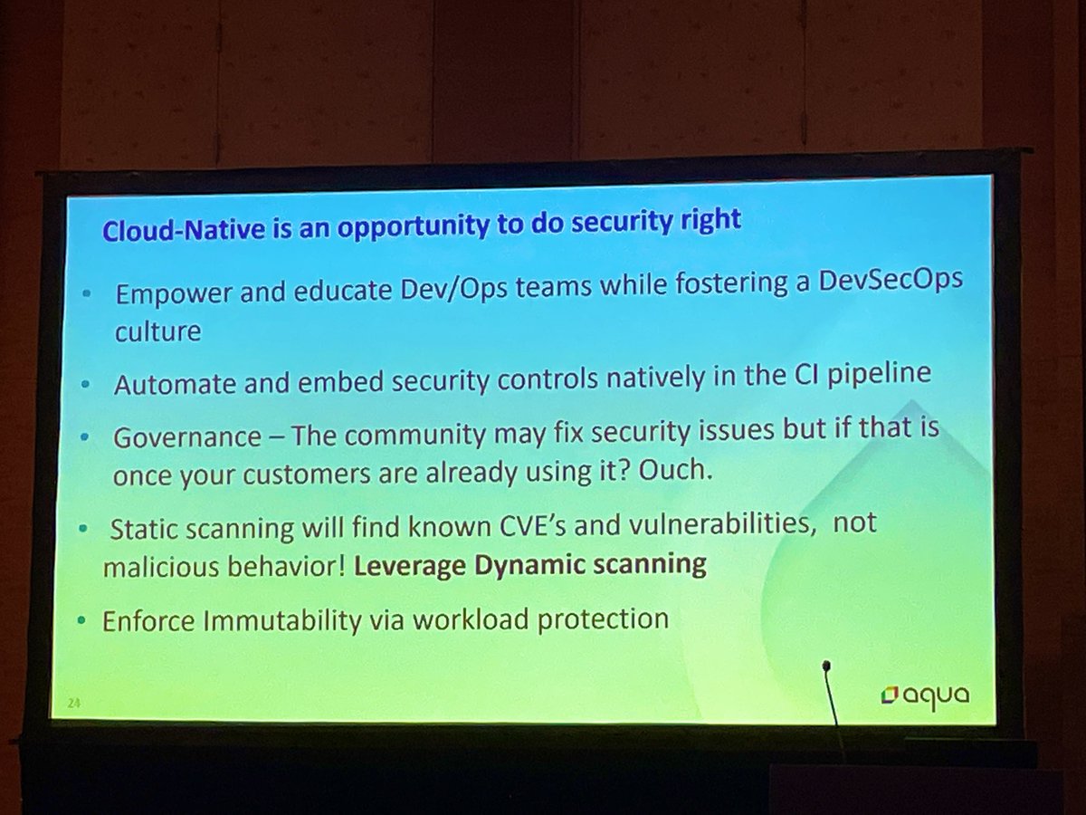 Lazy2Hack's tweet photo. Understanding the Cloud Native Attack Threat Landscape - Benjy Portnoy using relatable and digestible points to present concepts. @AquaSecTeam 

#SCS #SmartCybersecuritySummit #SCSSG2022 #DevsecOps https://t.co/SKjEA8iESY