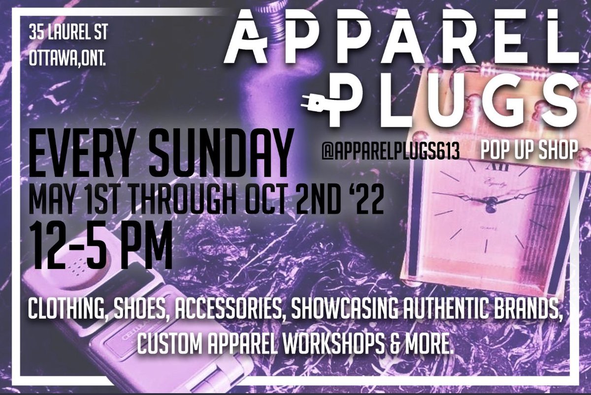 apparelplugs613's tweet photo. Looking like clear sky’s &amp; highs for this Sunday’s season opener 🙏☀️
🔌🔌🔌
35 Laurel st. 
12-5 pm https://t.co/C5h29mnngB