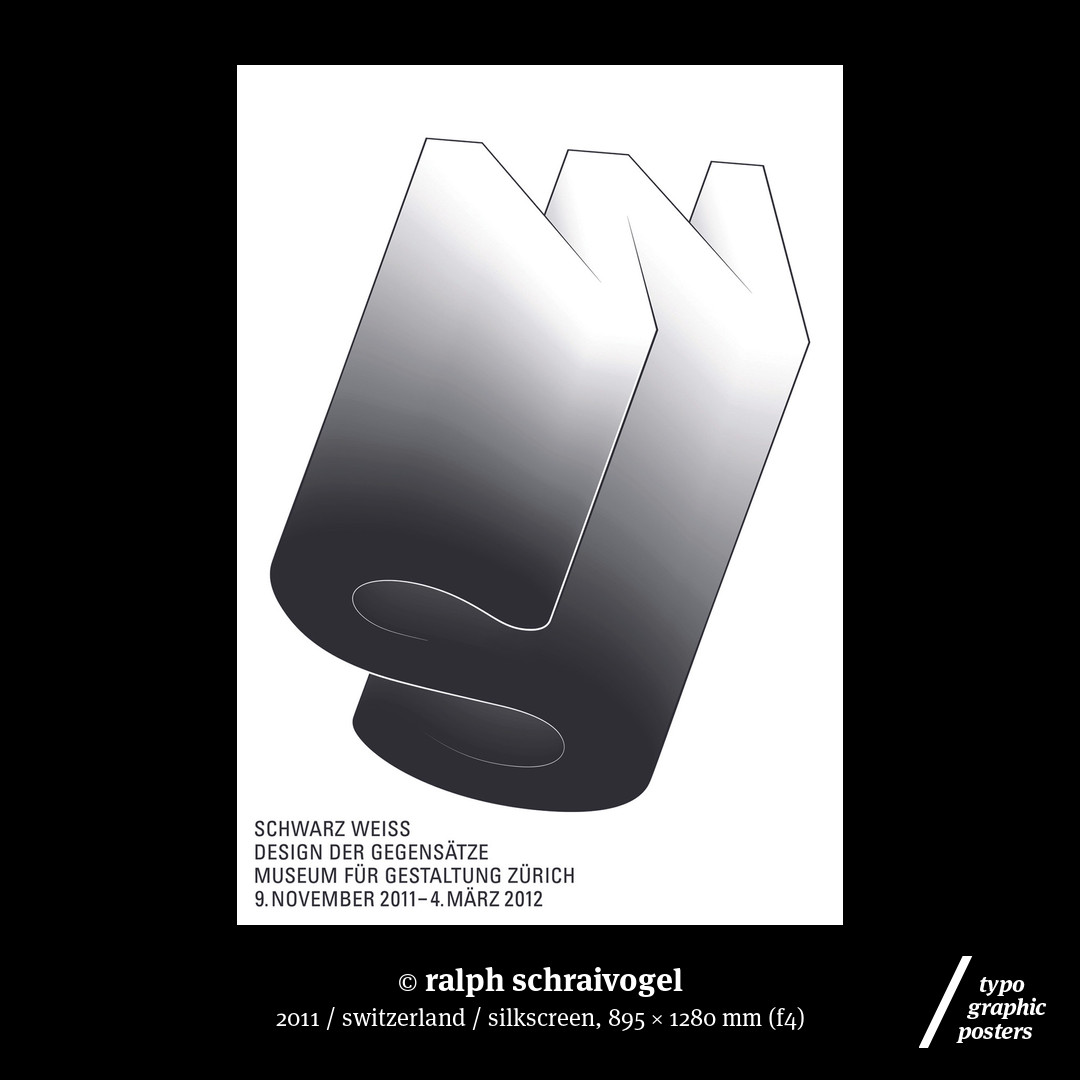 tgposters's tweet photo. Ralph Schraivogel / Black and white – designing opposites" / Exhibition poster / Client: museum of design zurich @musgestaltung https://t.co/Dbu0Rzej3j