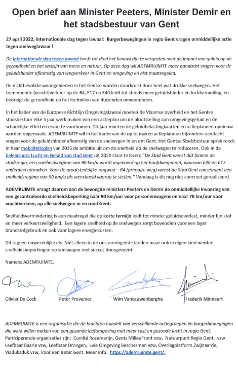 ademruimtegent's tweet photo. Open brief aan Minister Peeters, Minister Demir en het stadsbestuur van Gent by Ademruimte https://t.co/362iDjdbUC https://t.co/nXJuZBDpo9