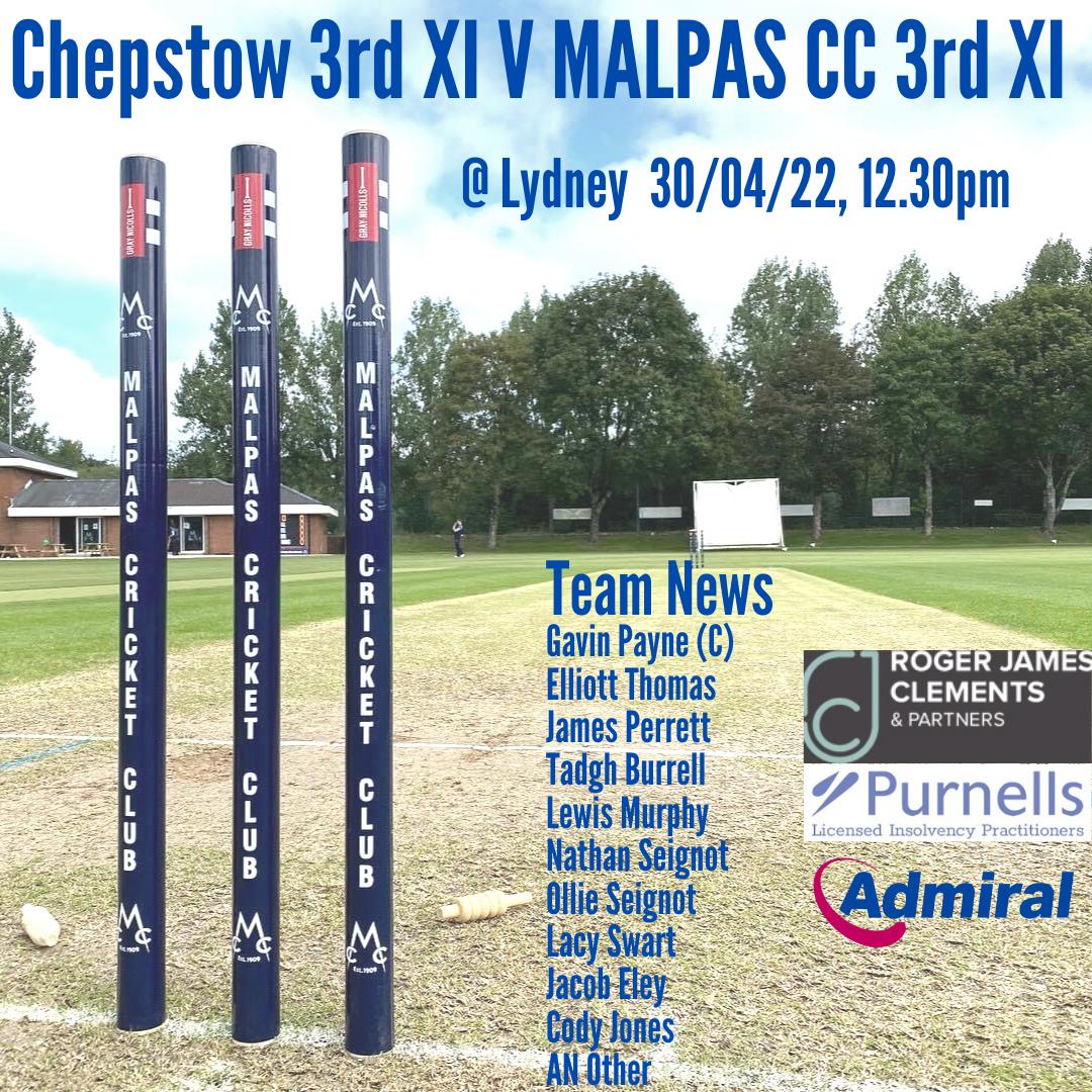 MalpasCricket's tweet photo. 1st, 2nd &amp; 3rd XI teams for this Saturday. 1st XI away to @lisvanecc, 2nd XI home to @valecricket and 3rd XI away to @ChepstowCricket at Lydney. Here's to a day full of cricket! Go well boys &amp; girls! 🏏🌞🏏🌞 https://t.co/Y7Uru7WM8N