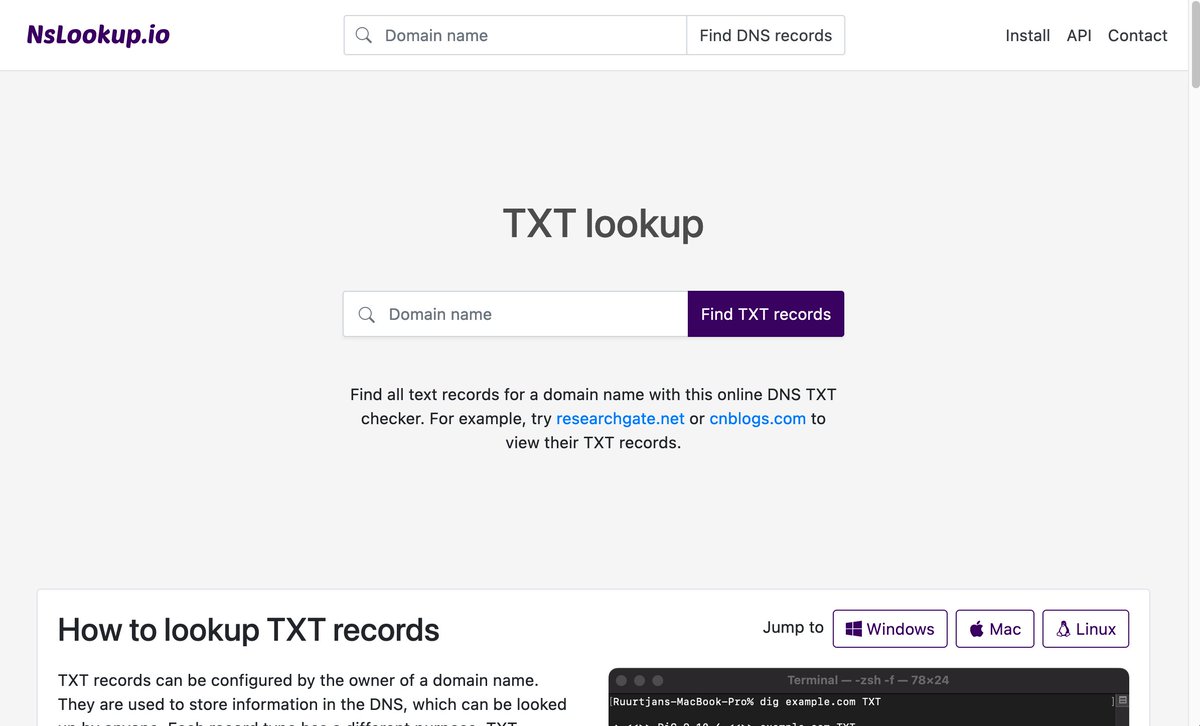 ✨ Now live: DNS lookup pages for each record type ✨