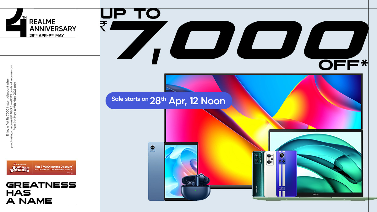 realmeIndia's tweet photo. Presenting the Anniversary Gift for you, by #realme! Available as a special offer from us, because #GreatnessHasAName and it’s you ✨

Know more: https://t.co/qfdKIUEjUW https://t.co/AdlH50rLlL